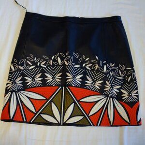 Tory Burch Embroidered leather skirt